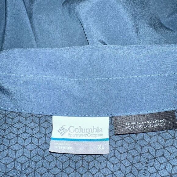 Columbia Blue Omni-Wick Button Front Top Womens XL Utility Roll Tab Sleeves - Picture 5 of 10